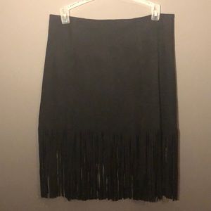 Forever 21 black fringe skirt size M